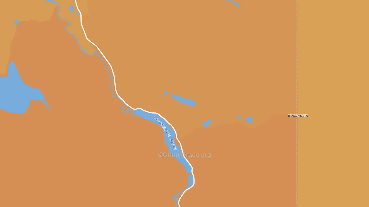 Woodworth, MT Map of Vehicle Theft Rates