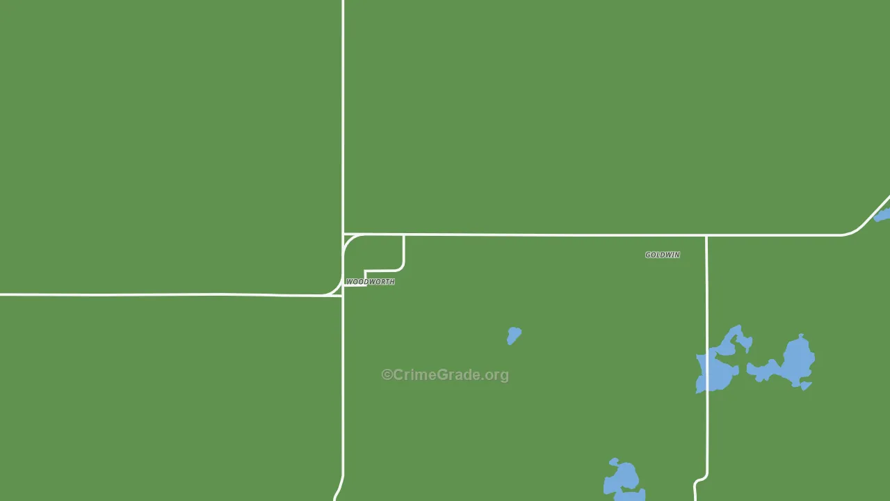 Woodworth, ND Map of Vehicle Theft Rates