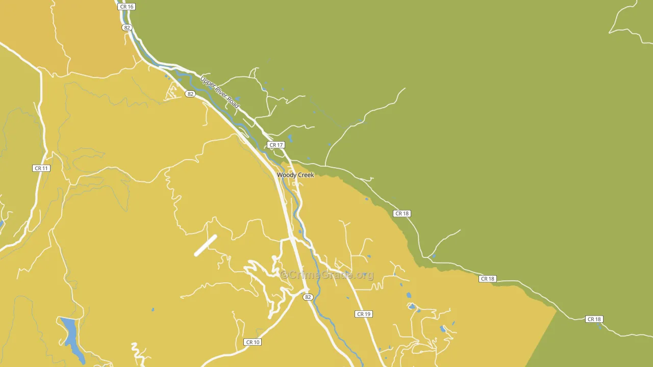 Woody Creek, CO Map of Vehicle Theft Rates