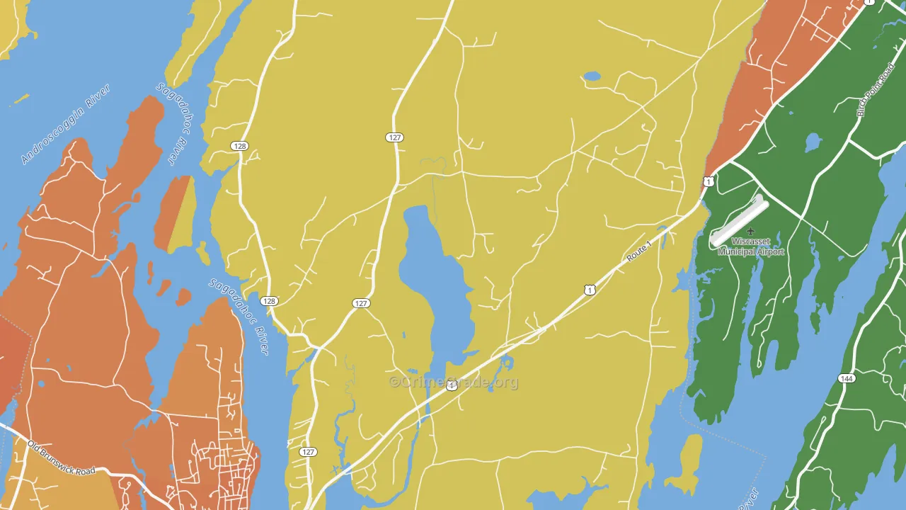 Woolwich, ME Map of Vehicle Theft Rates