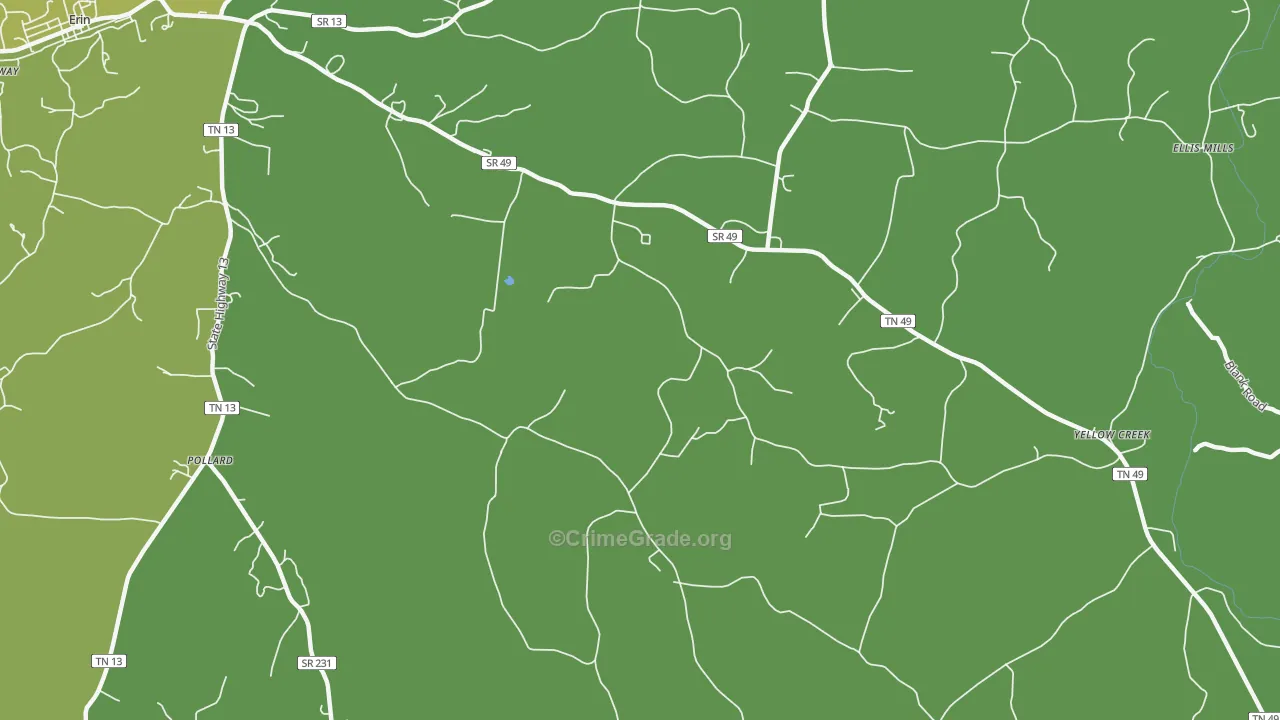 Woolworth, TN Map of Vehicle Theft Rates