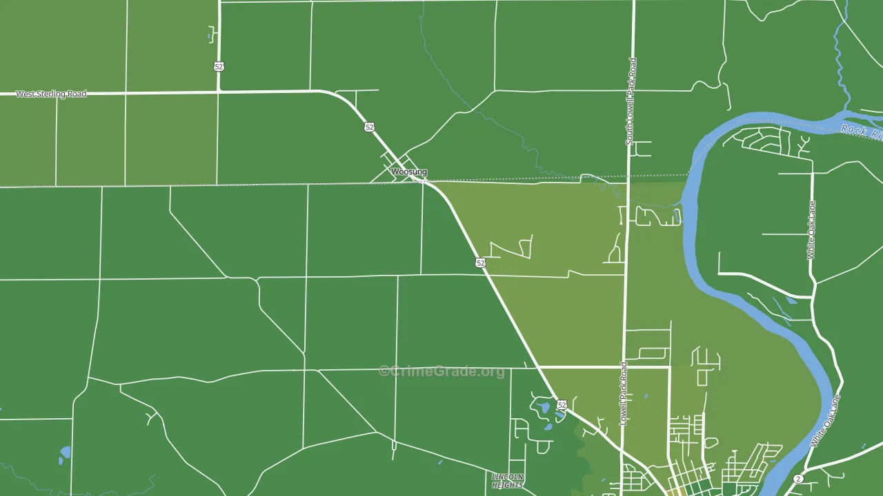 Woosung, IL Map of Vehicle Theft Rates