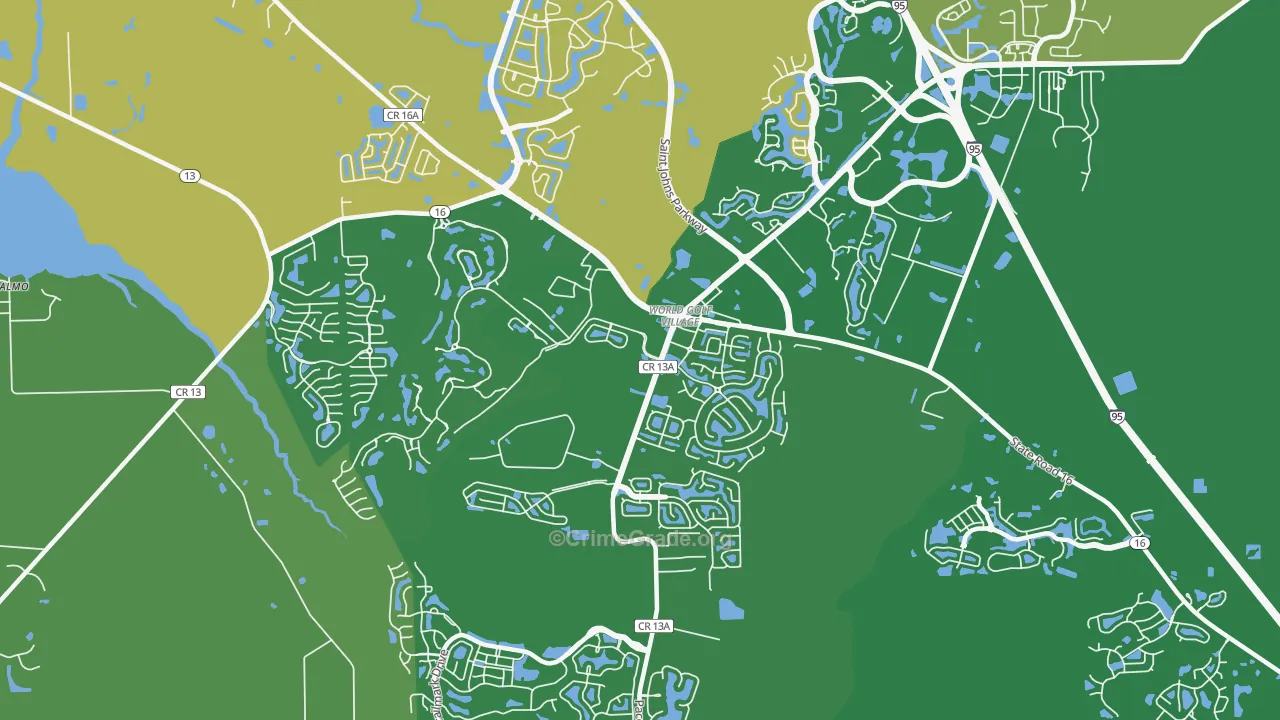 World Golf Village, FL Map of Vehicle Theft Rates