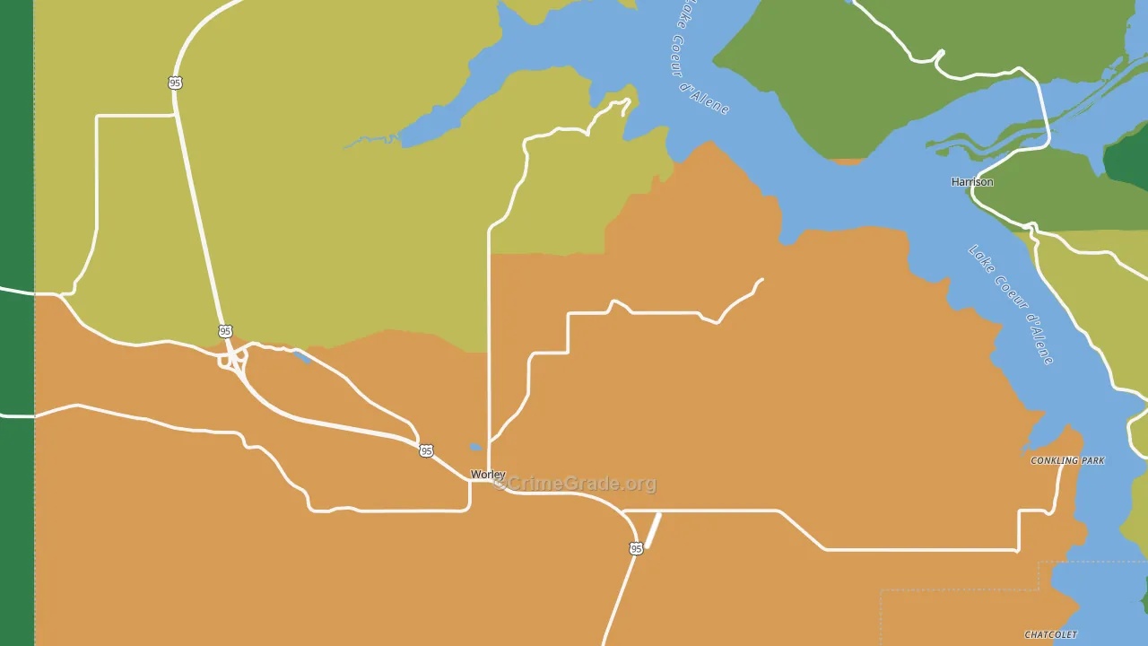 Worley, ID Map of Vehicle Theft Rates