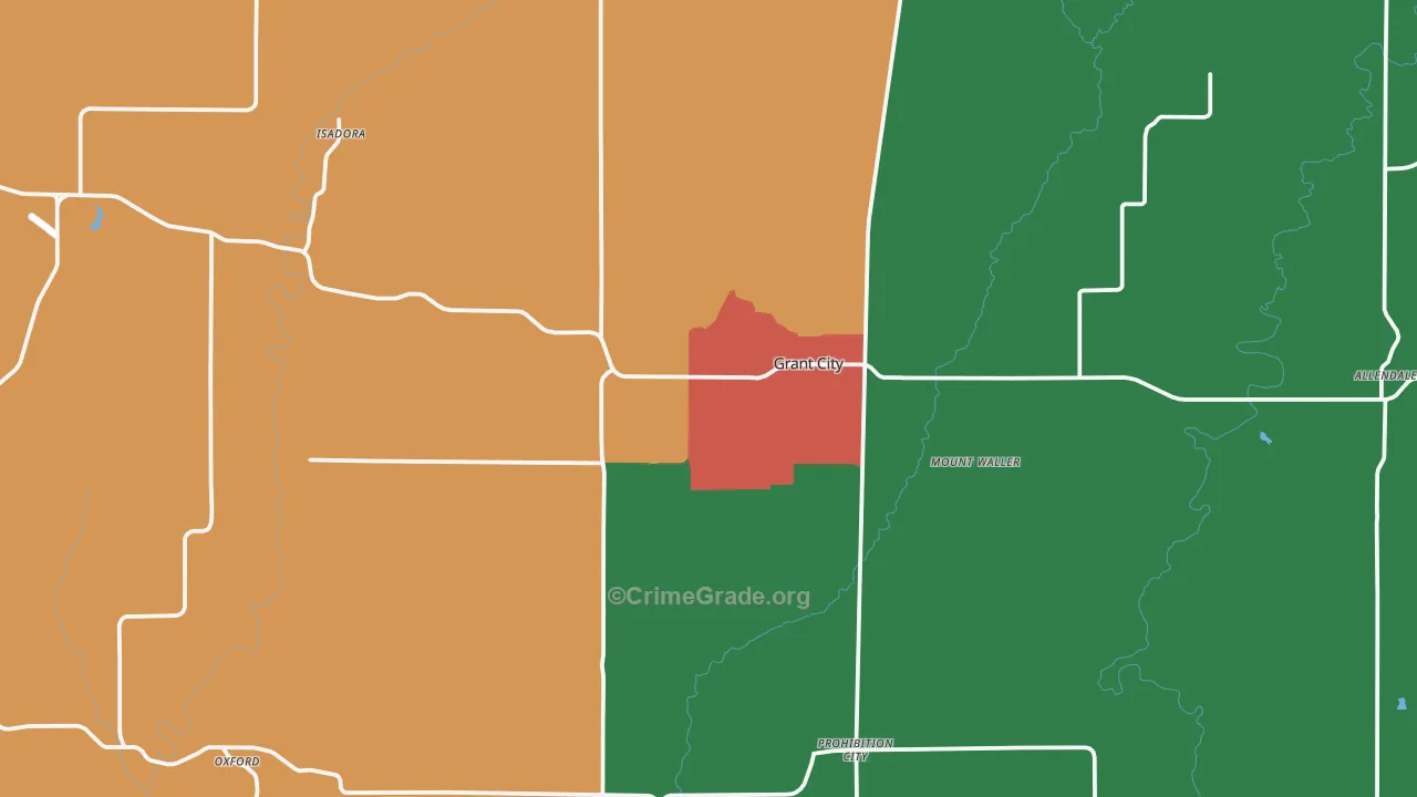 Worth County, MO Map of Vehicle Theft Rates