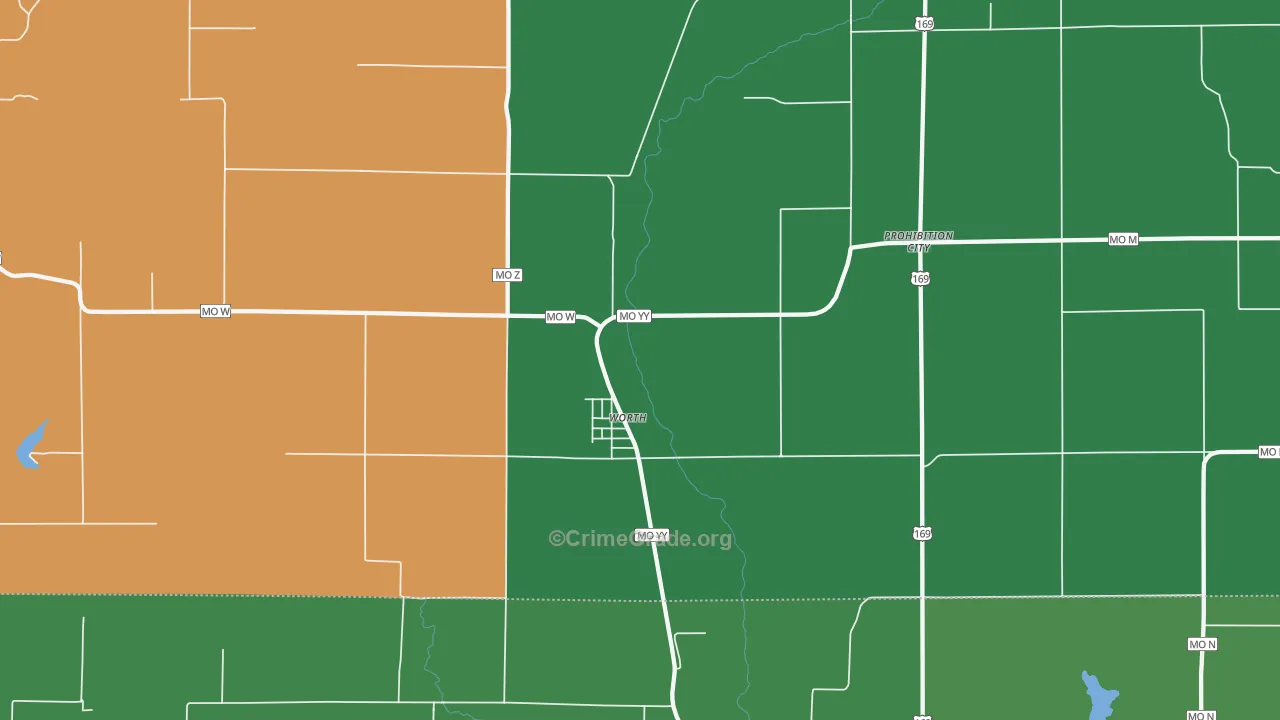 Worth, MO Map of Vehicle Theft Rates