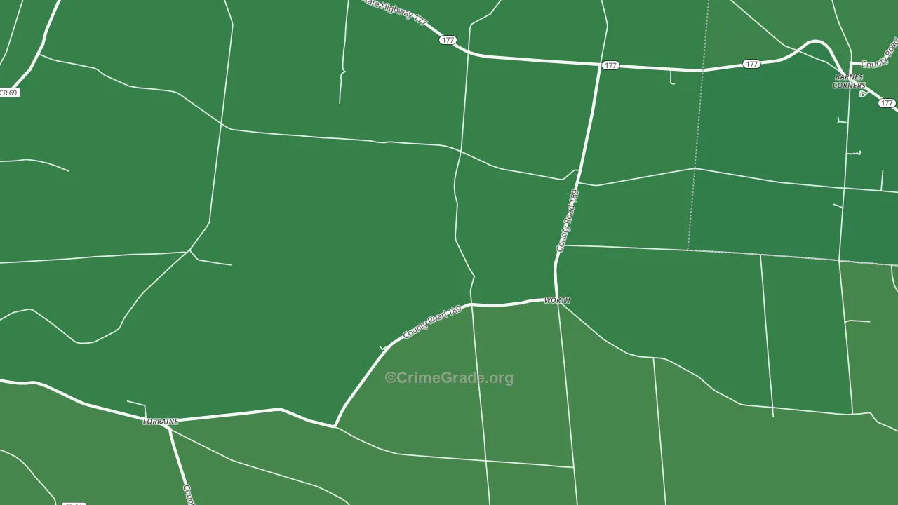Worth, NY Map of Vehicle Theft Rates