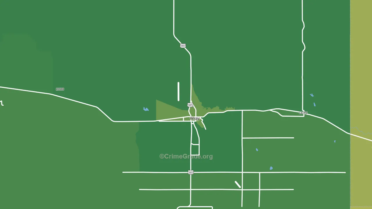 Wray, CO Map of Vehicle Theft Rates