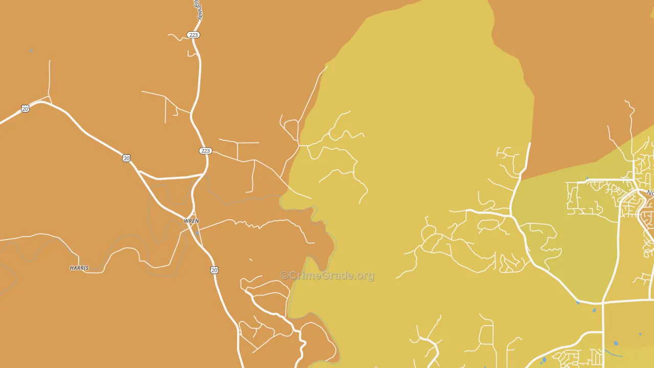 Wren, OR Map of Vehicle Theft Rates