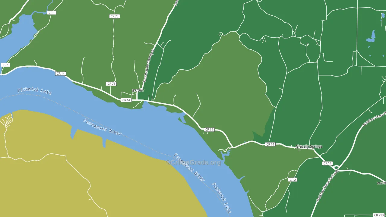 Wright, AL Map of Vehicle Theft Rates