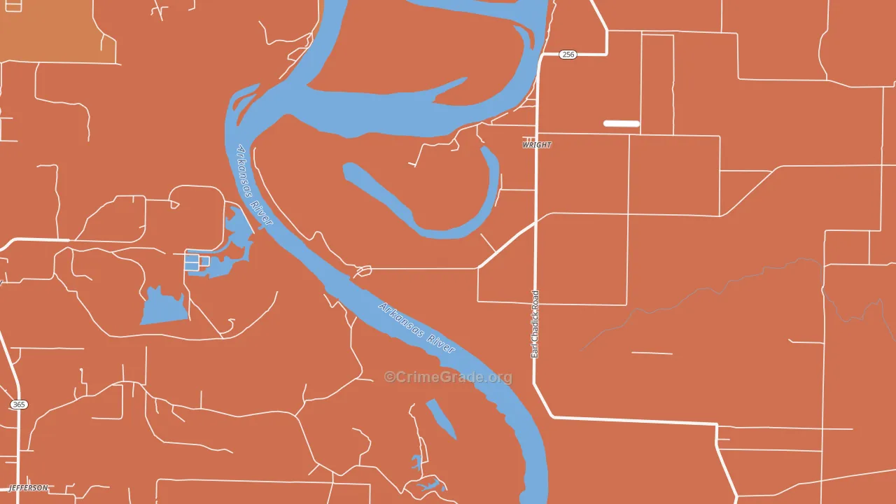 Wright, AR Map of Vehicle Theft Rates