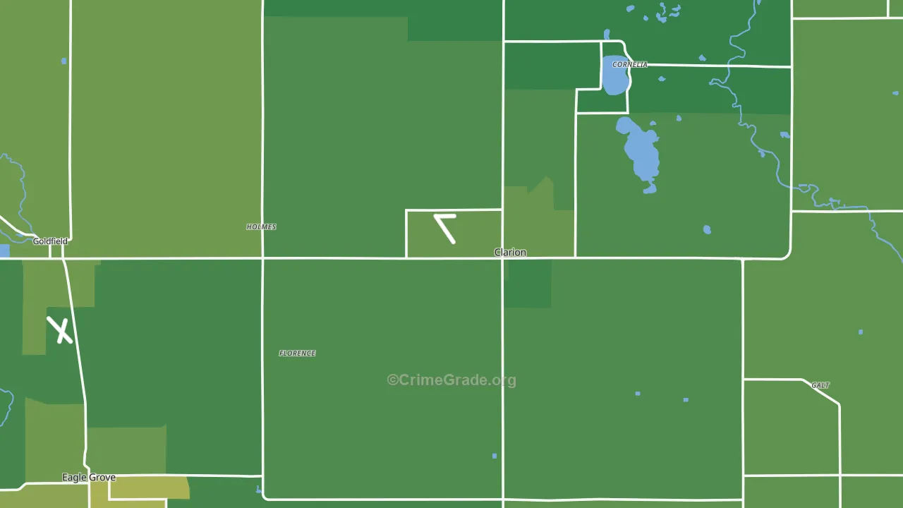 Wright County, IA Map of Vehicle Theft Rates