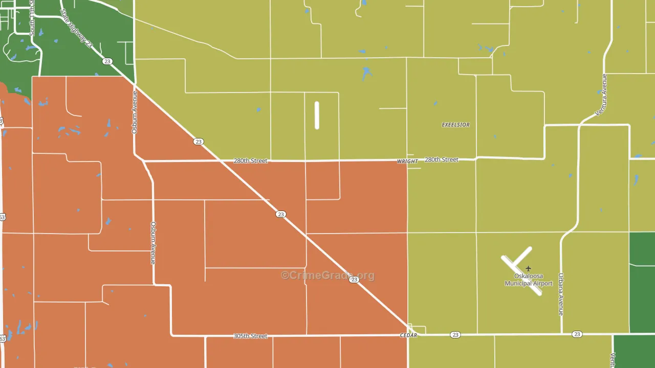 Wright, IA Map of Vehicle Theft Rates