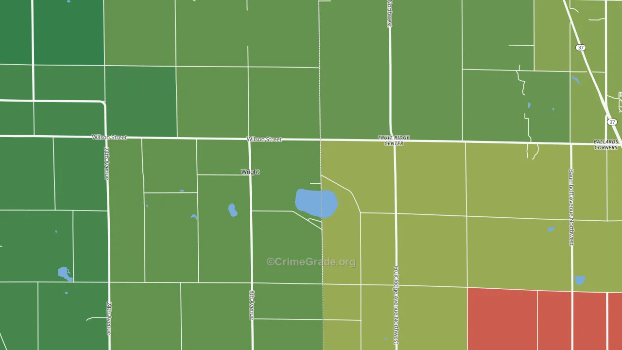 Wright, MI Map of Vehicle Theft Rates