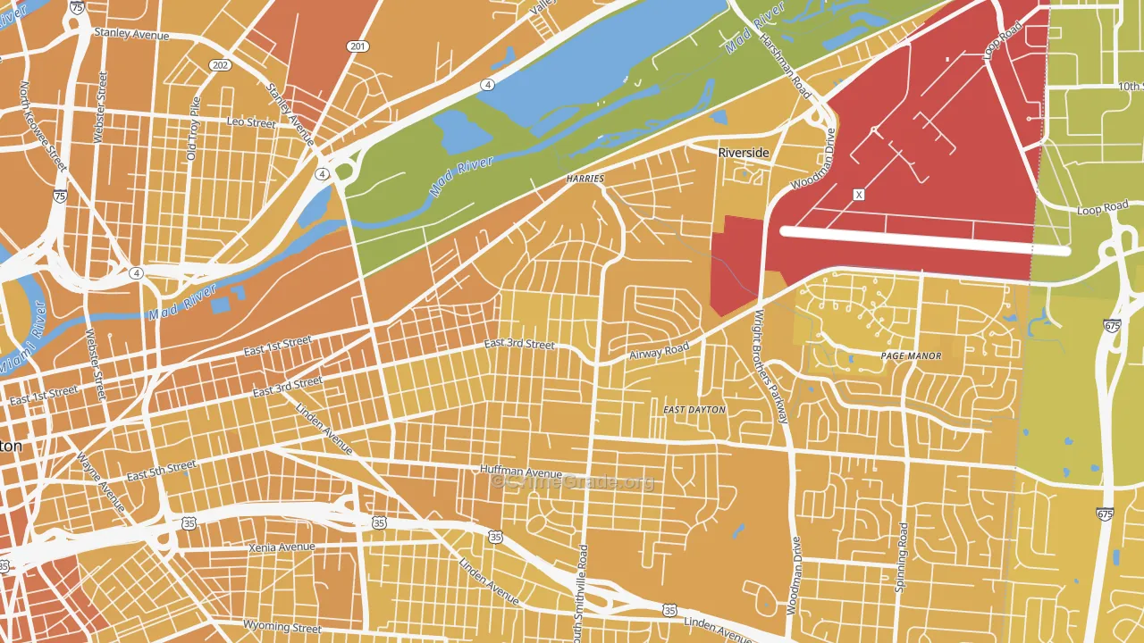 Wright View, Dayton, OH Map of Vehicle Theft Rates