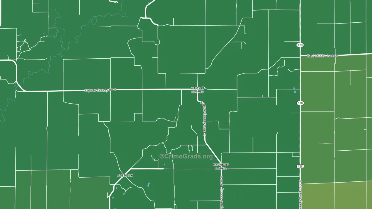 Wrights Corner, IL Map of Vehicle Theft Rates