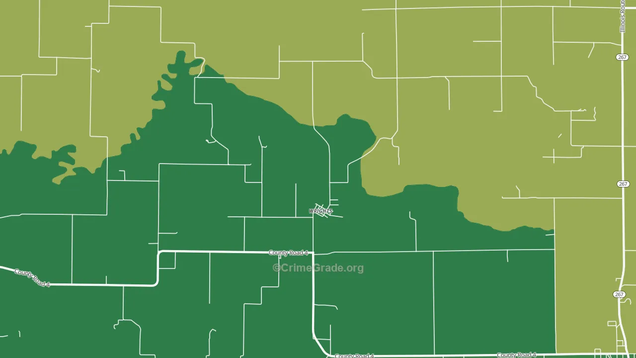 Wrights, IL Map of Vehicle Theft Rates