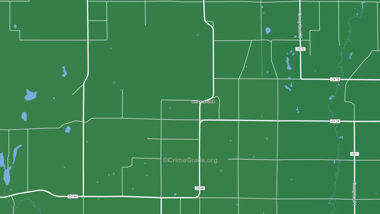 Wrightstown, MN Map of Vehicle Theft Rates
