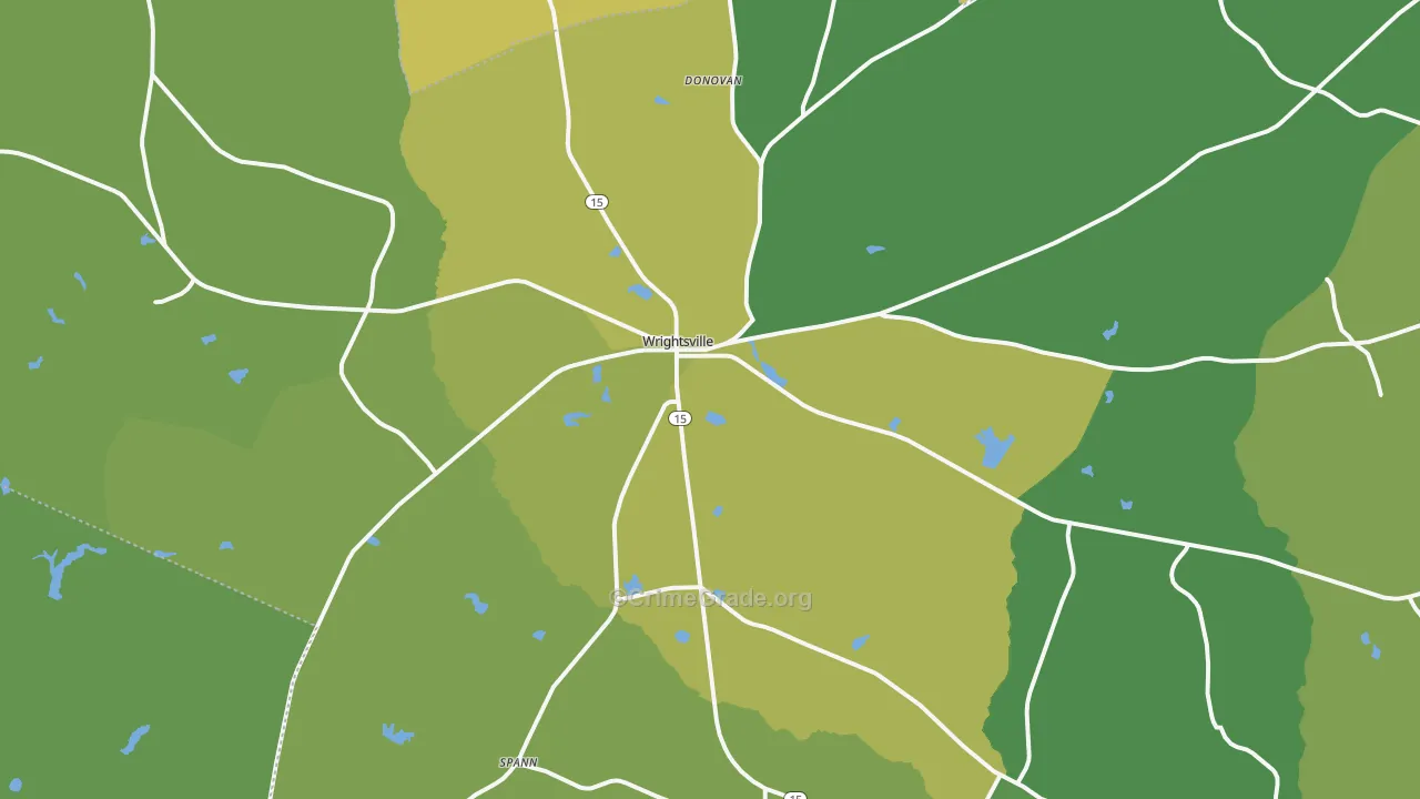 Wrightsville, GA Map of Vehicle Theft Rates