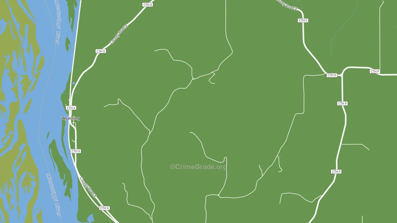 Wyalusing, WI Map of Vehicle Theft Rates