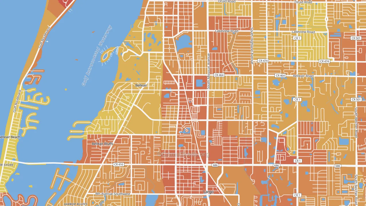 Wyatt Street, Largo, FL Map of Vehicle Theft Rates