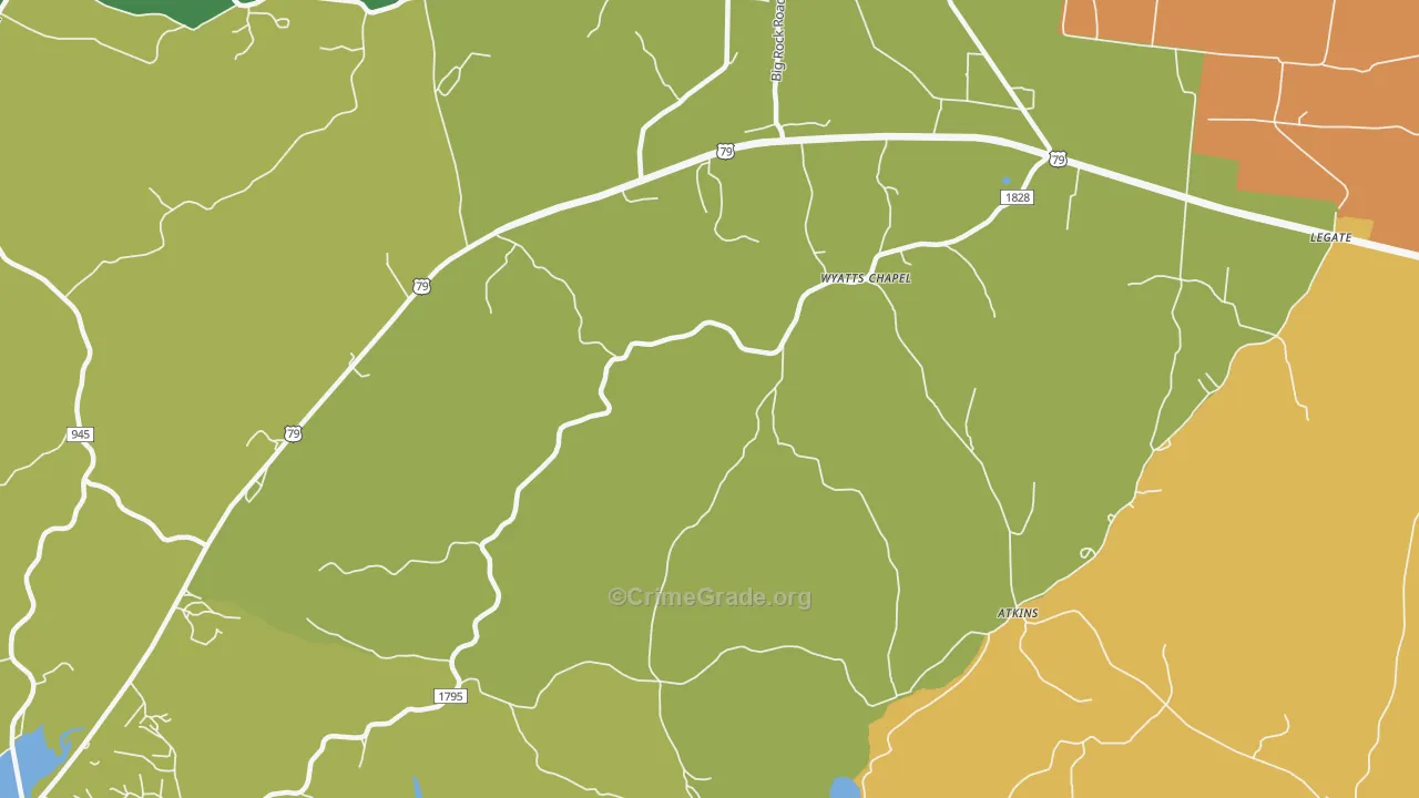 Wyatts Chapel, TN Map of Vehicle Theft Rates