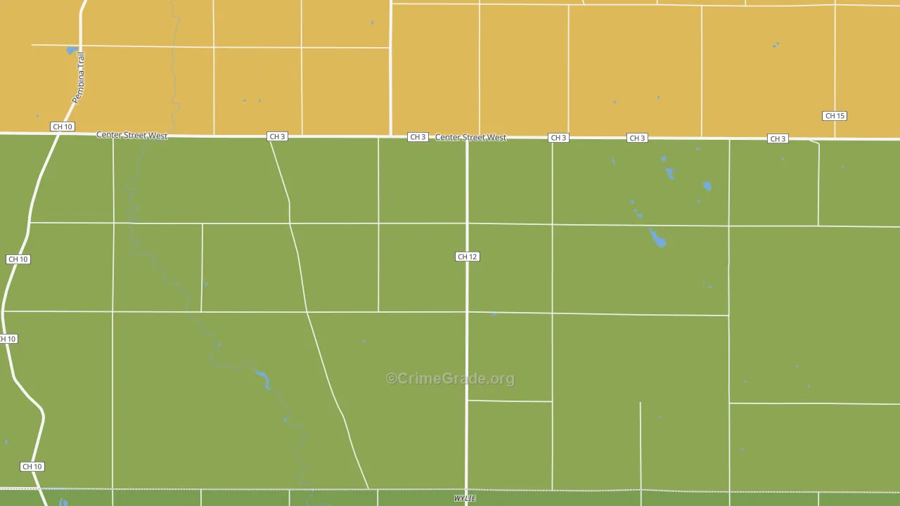 Wylie, MN Map of Vehicle Theft Rates