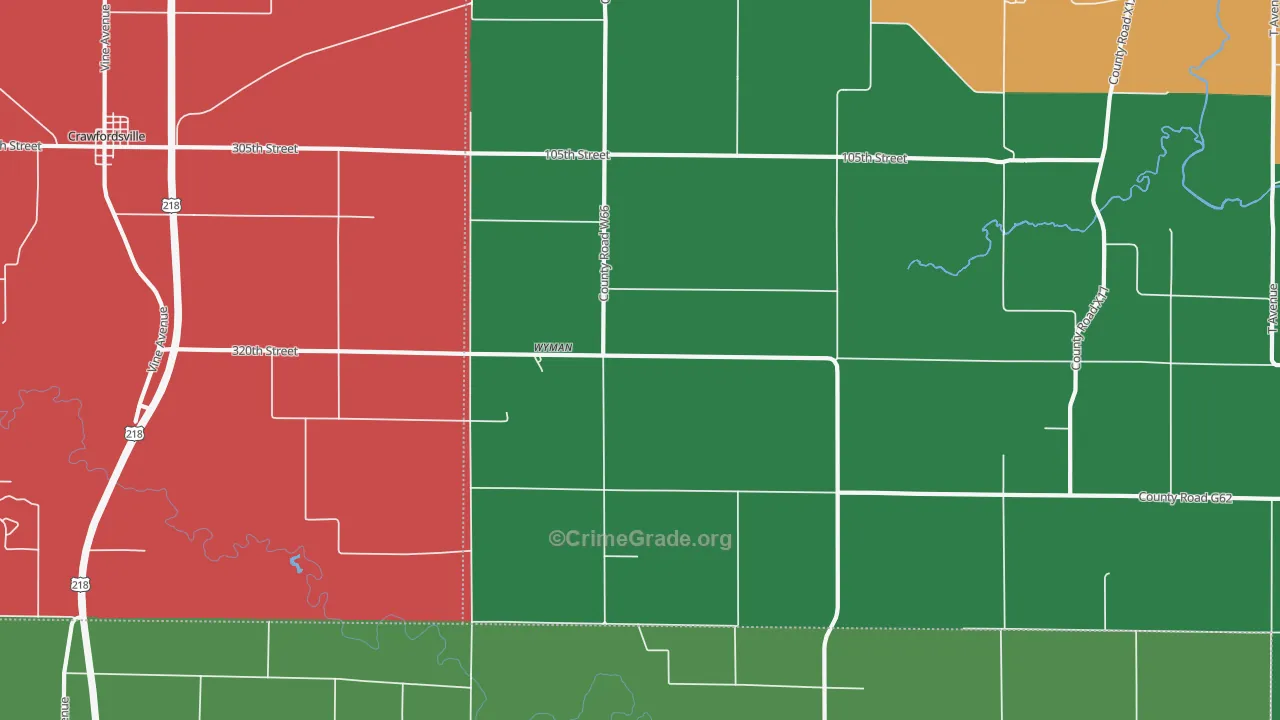 Wyman, IA Map of Vehicle Theft Rates