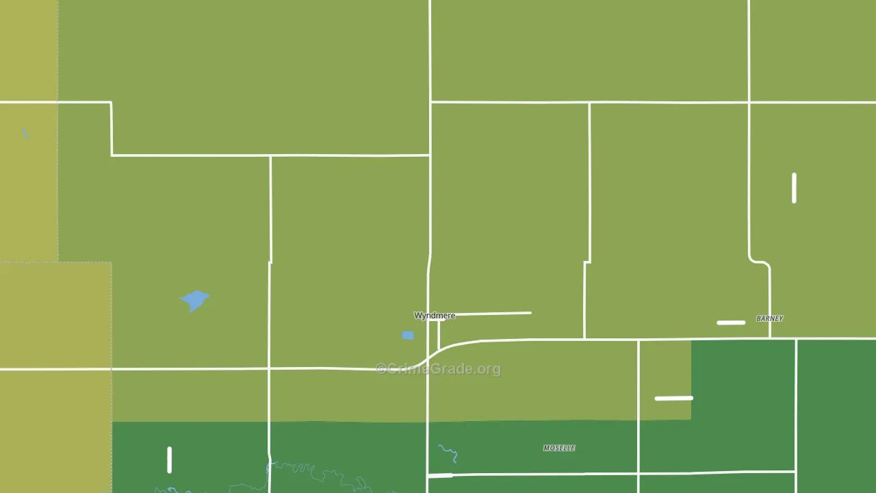 Wyndmere, ND Map of Vehicle Theft Rates