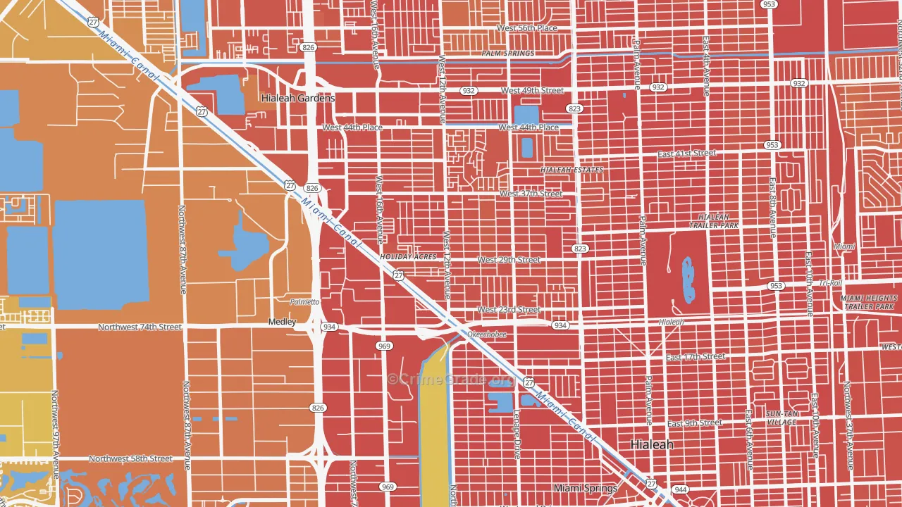 Wynken Blynken anchor Nod, Hialeah, FL Map of Vehicle Theft Rates