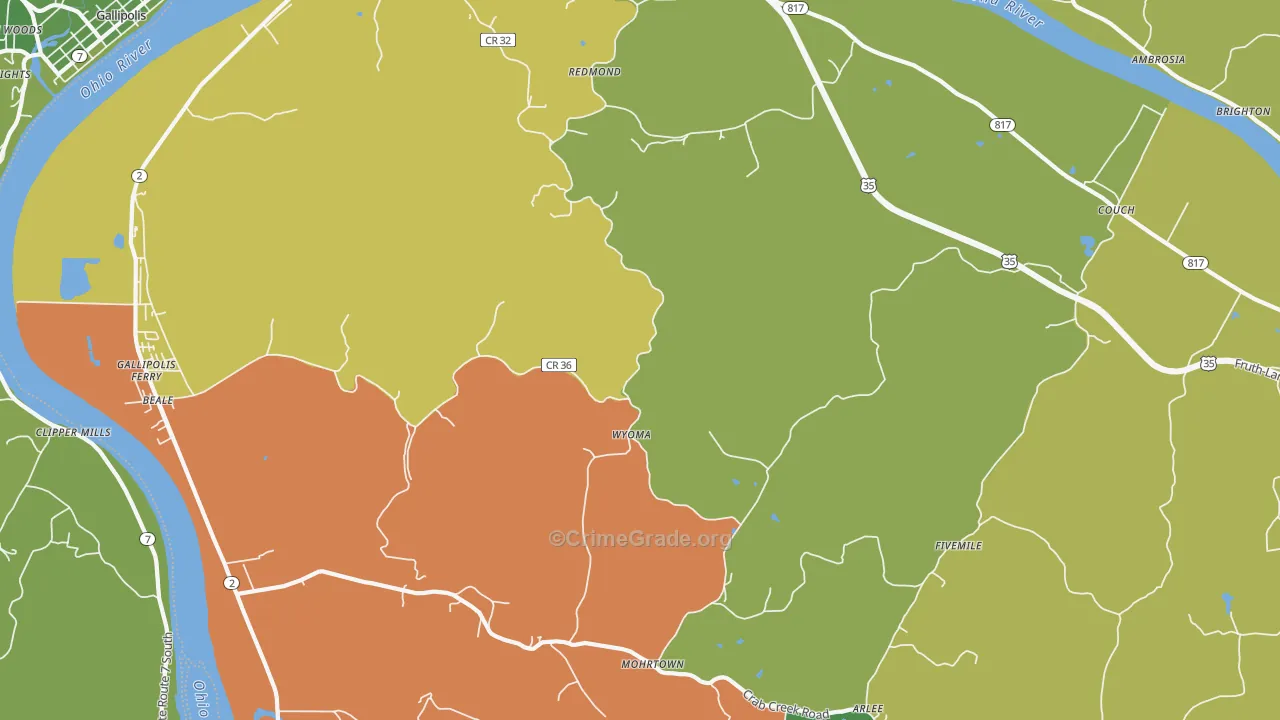 Wyoma, WV Map of Vehicle Theft Rates