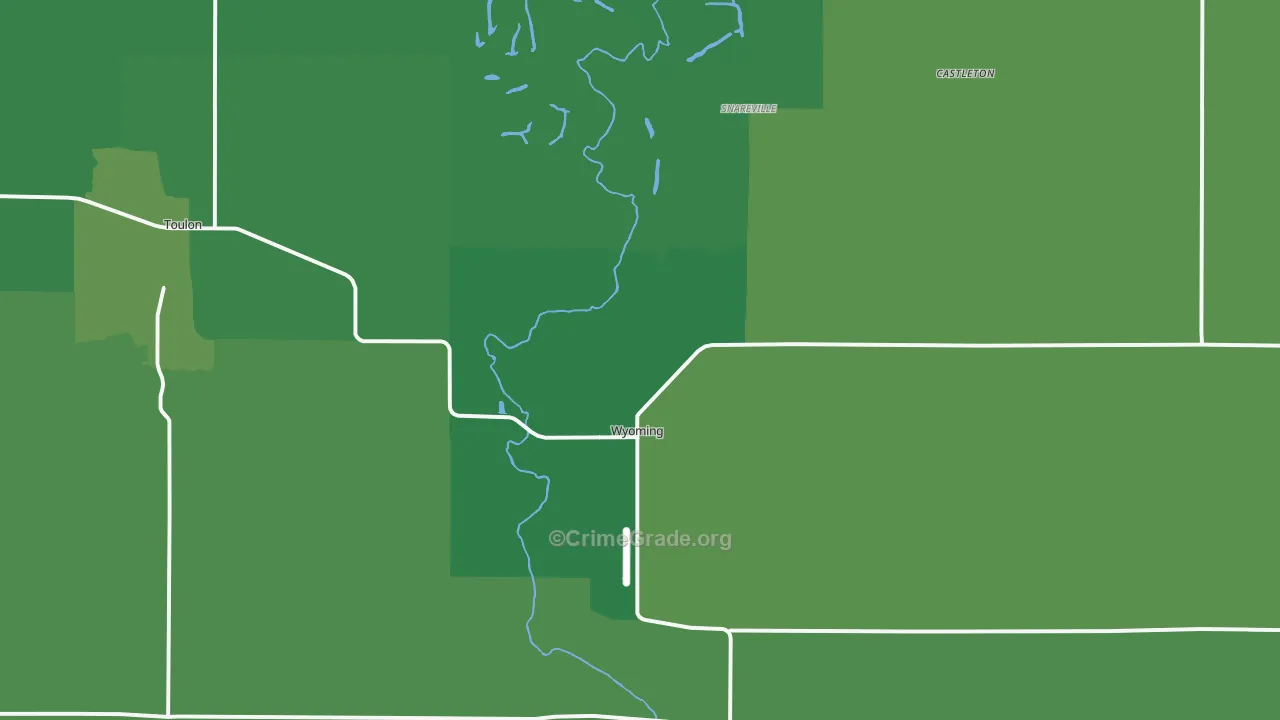 Wyoming, IL Map of Vehicle Theft Rates