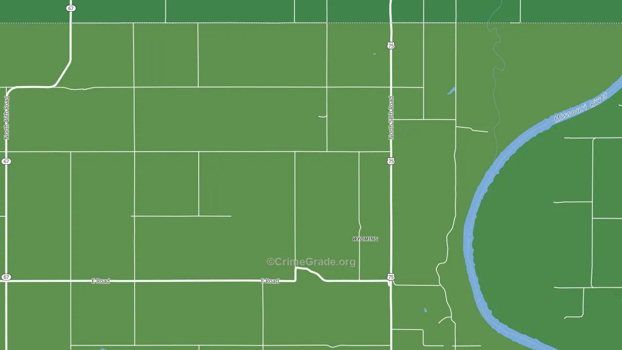 Wyoming, NE Map of Vehicle Theft Rates