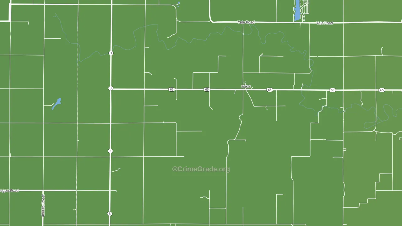 Xenia, KS Map of Vehicle Theft Rates