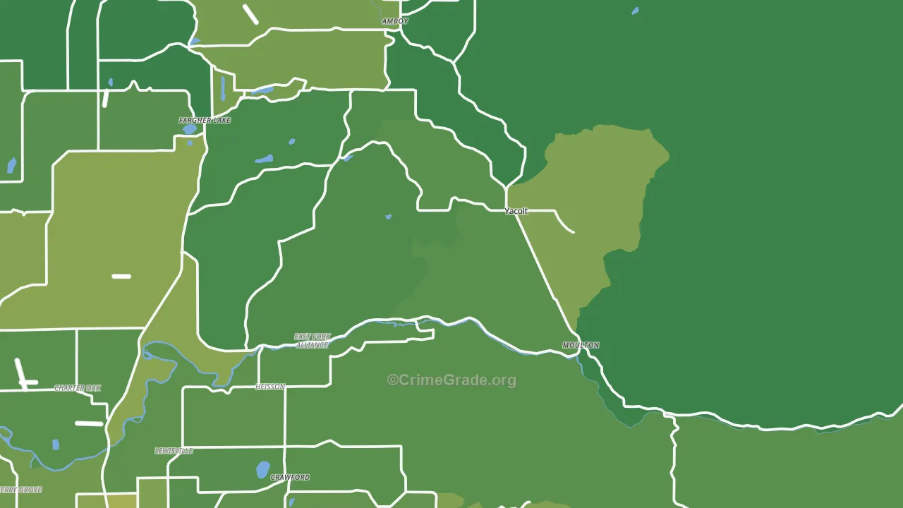 Yacolt, WA Map of Vehicle Theft Rates