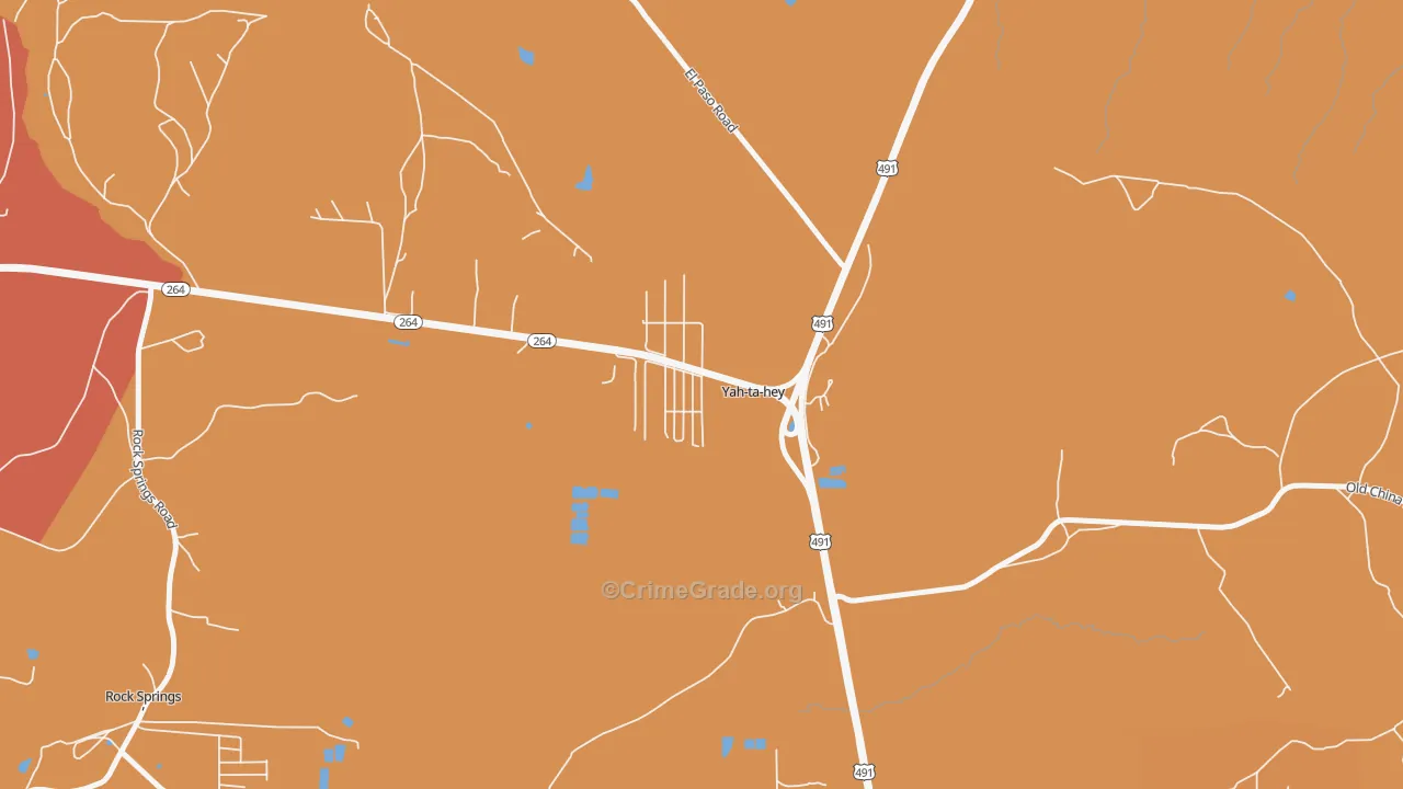 Yah-ta-hey, NM Map of Vehicle Theft Rates