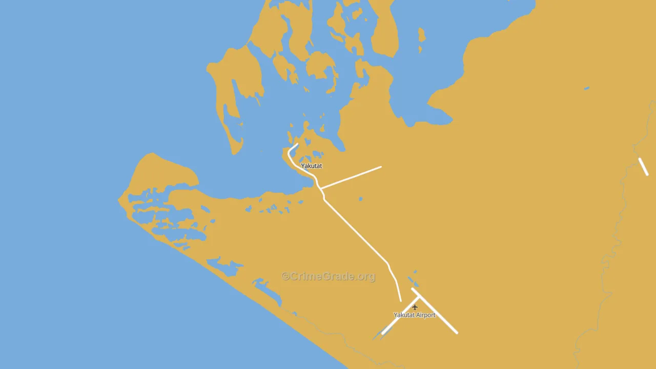 Yakutat, AK Map of Vehicle Theft Rates