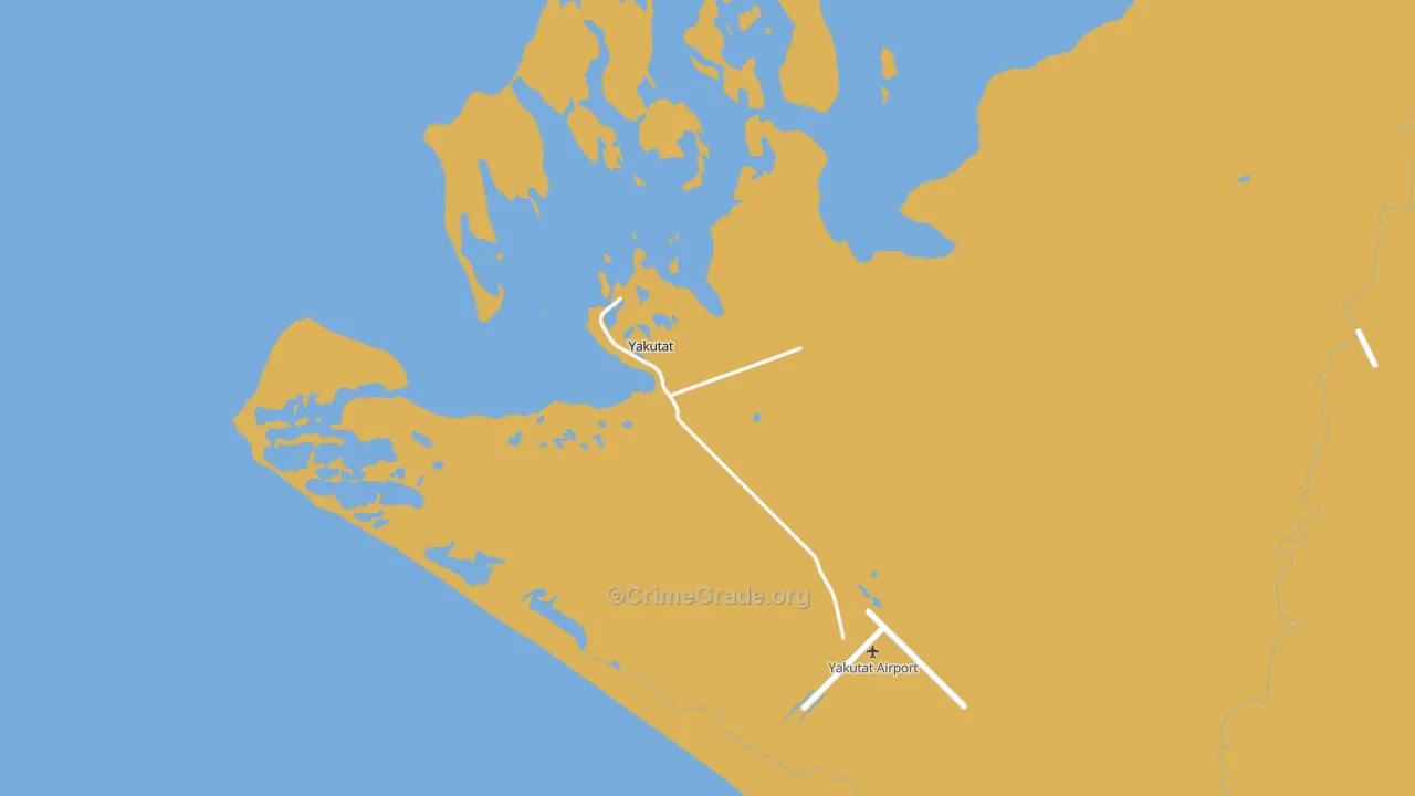 Yakutat City and Borough, AK Map of Vehicle Theft Rates