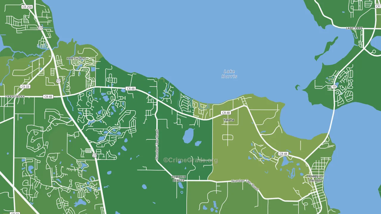 Yalaha, FL Map of Vehicle Theft Rates