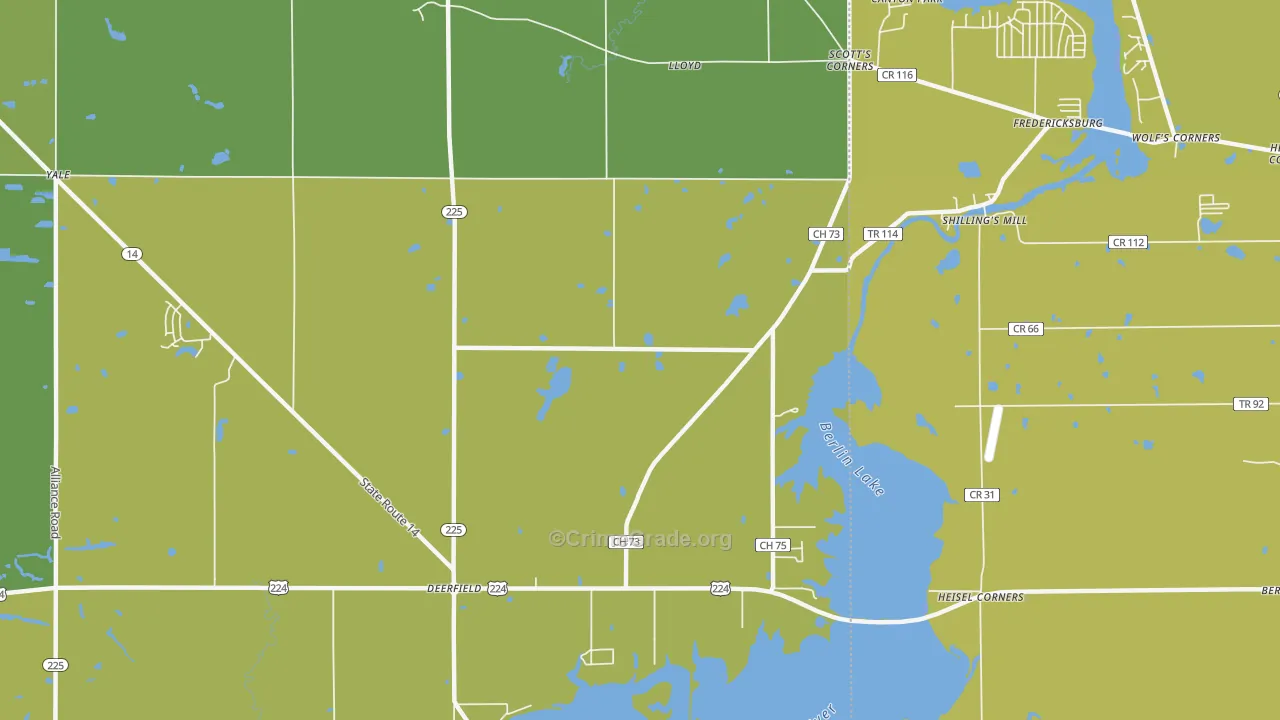 Yale, OH Map of Vehicle Theft Rates