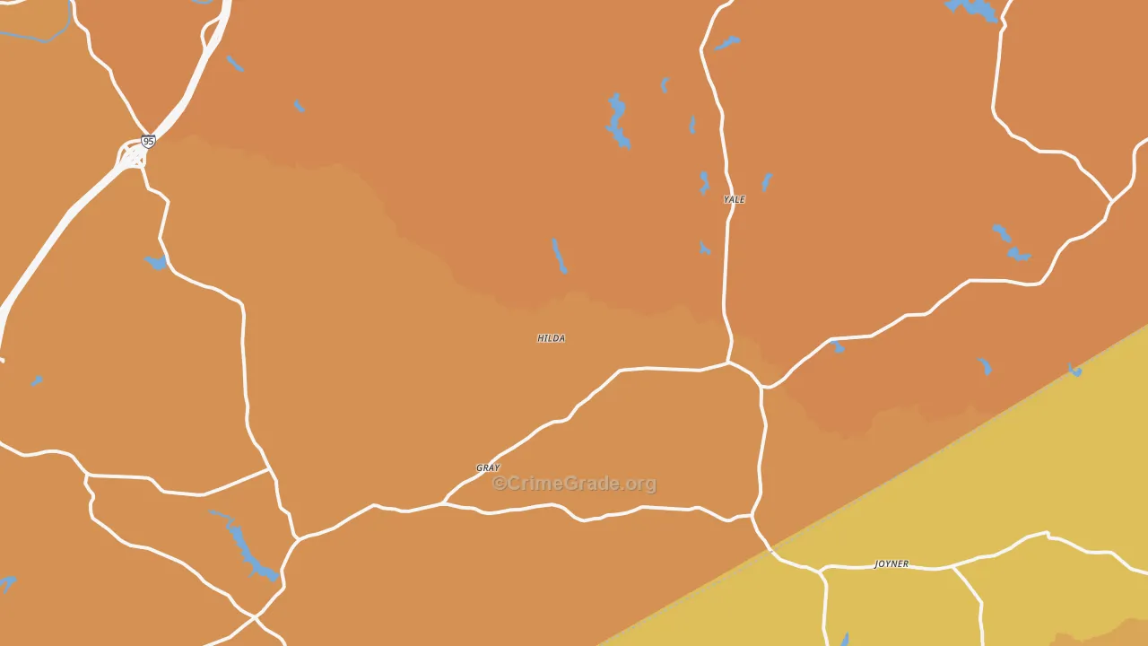 Yale, VA Map of Vehicle Theft Rates
