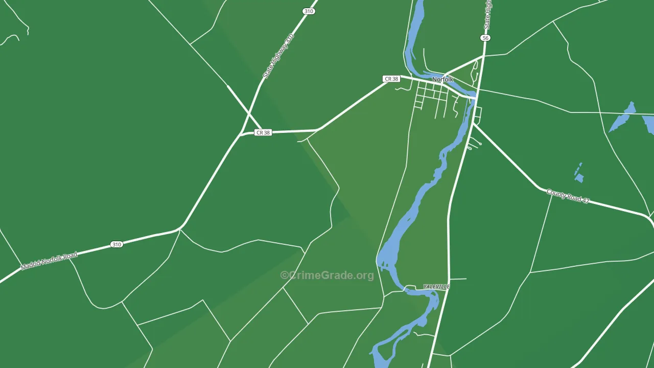 Yaleville, NY Map of Vehicle Theft Rates