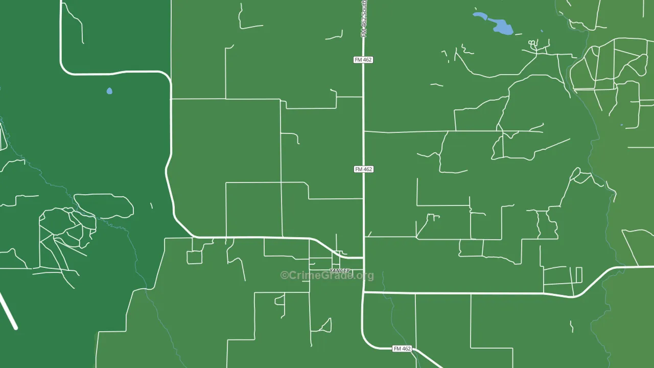 Yancey, TX Map of Vehicle Theft Rates