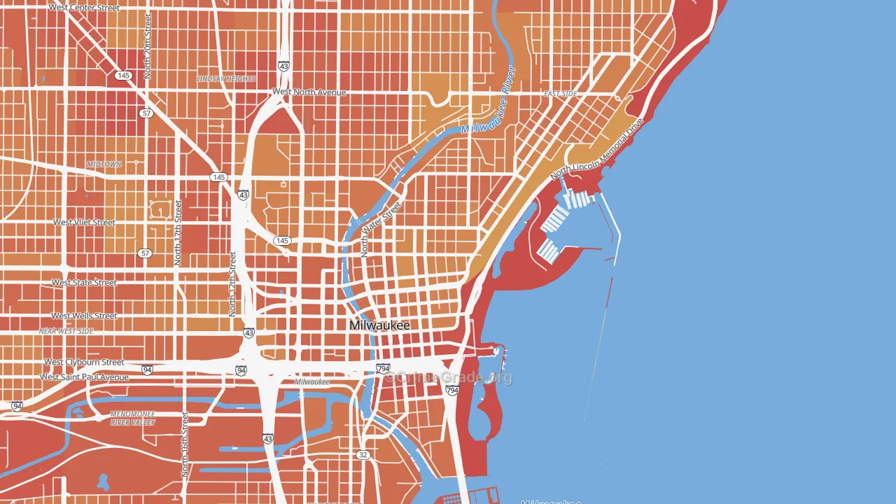 Yankee Hill, Milwaukee, WI Map of Vehicle Theft Rates