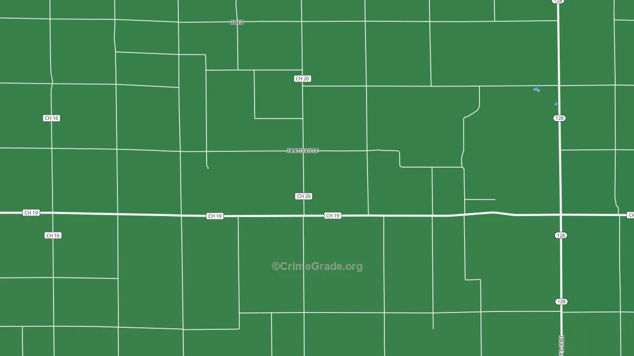 Yantisville, IL Map of Vehicle Theft Rates