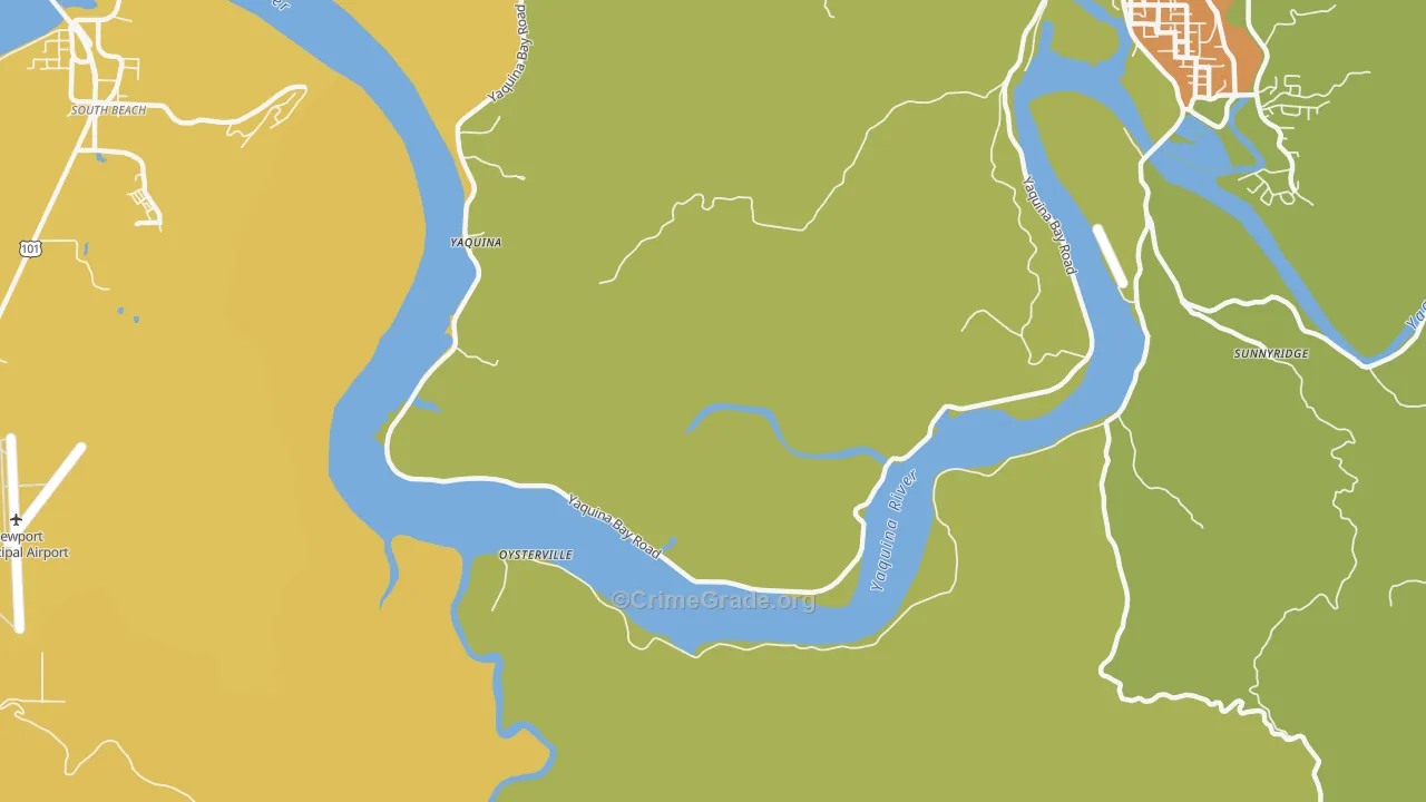 Yaquina, OR Map of Vehicle Theft Rates