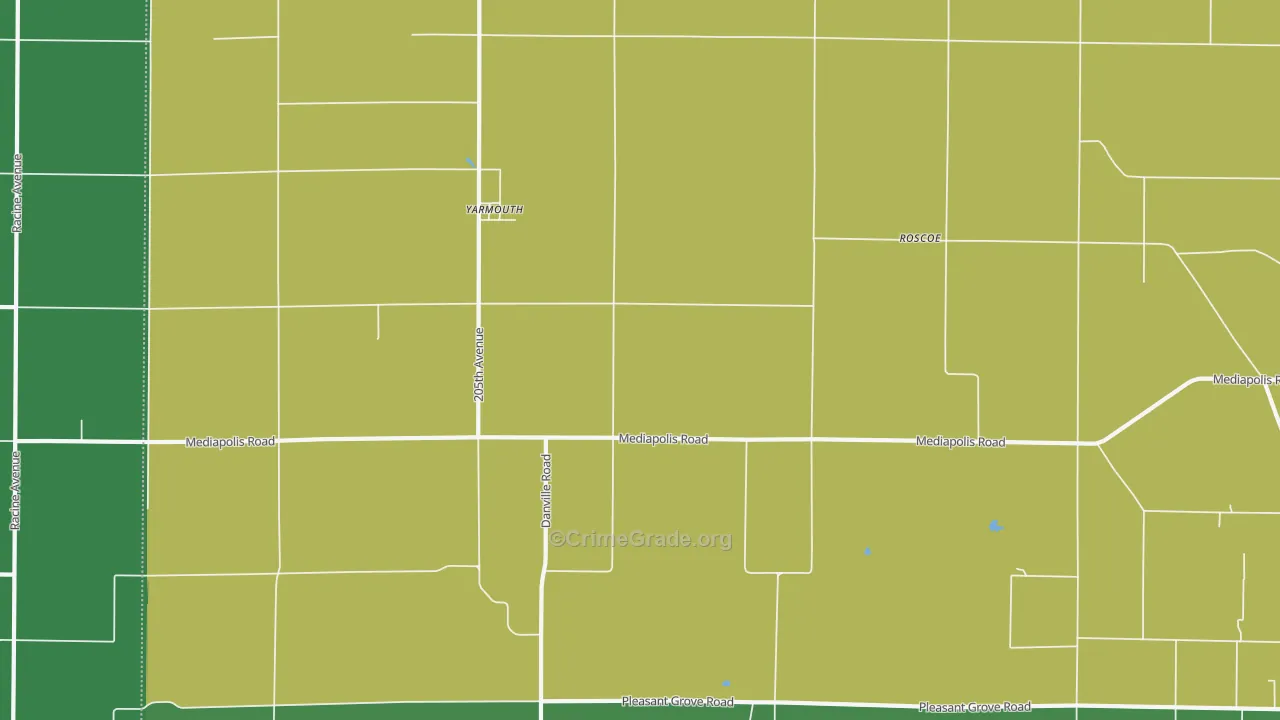 Yarmouth, IA Map of Vehicle Theft Rates
