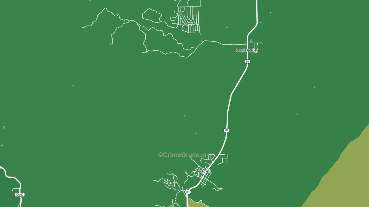 Yarnell, AZ Map of Vehicle Theft Rates
