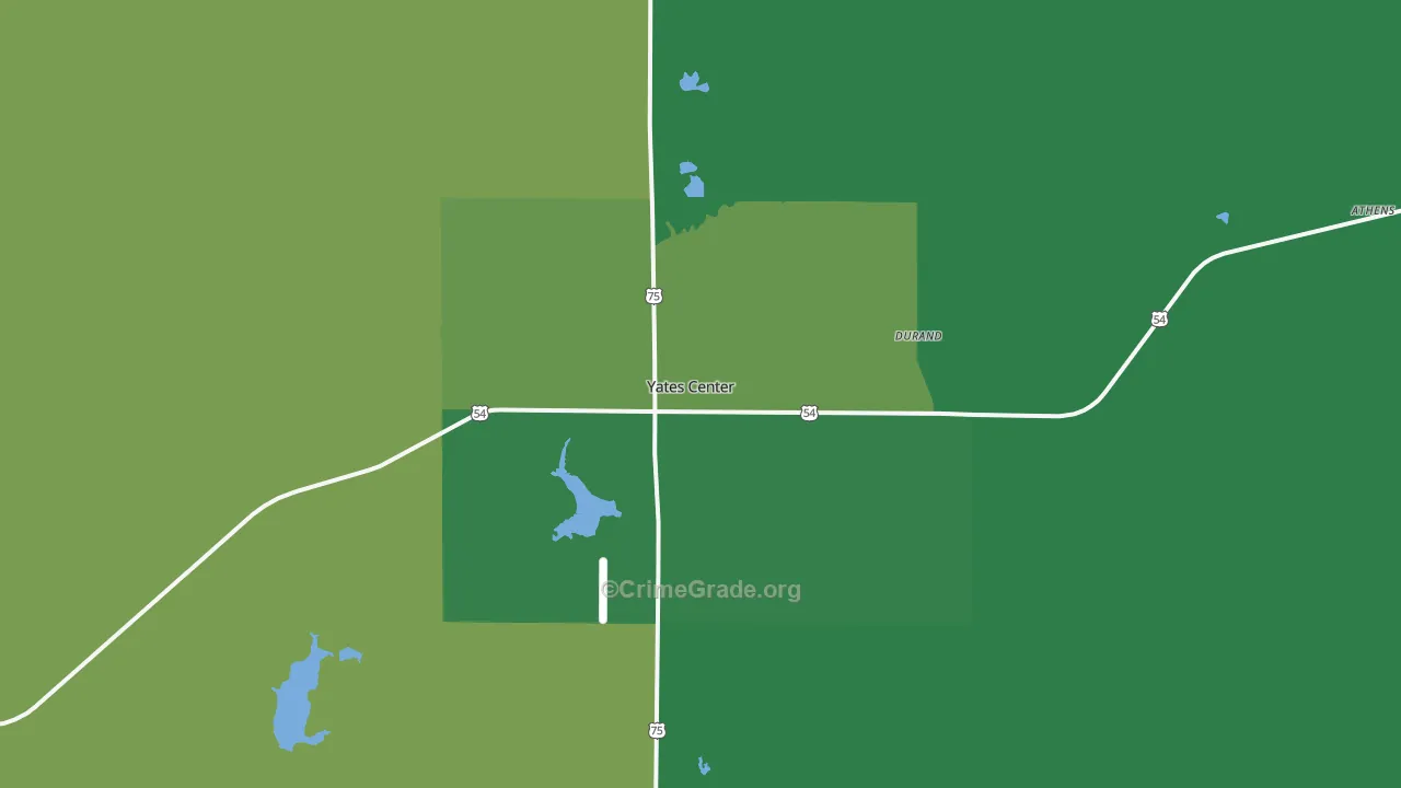 Yates Center, KS Map of Vehicle Theft Rates