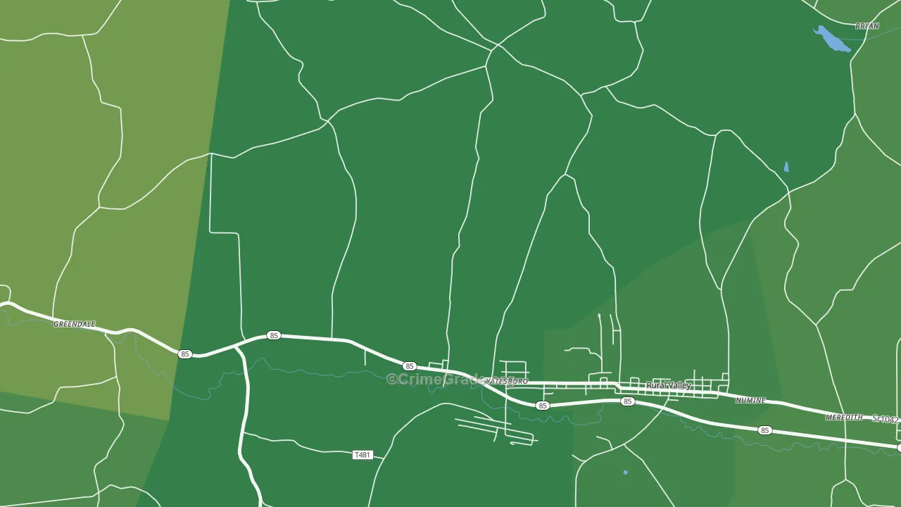 Yatesboro, PA Map of Vehicle Theft Rates